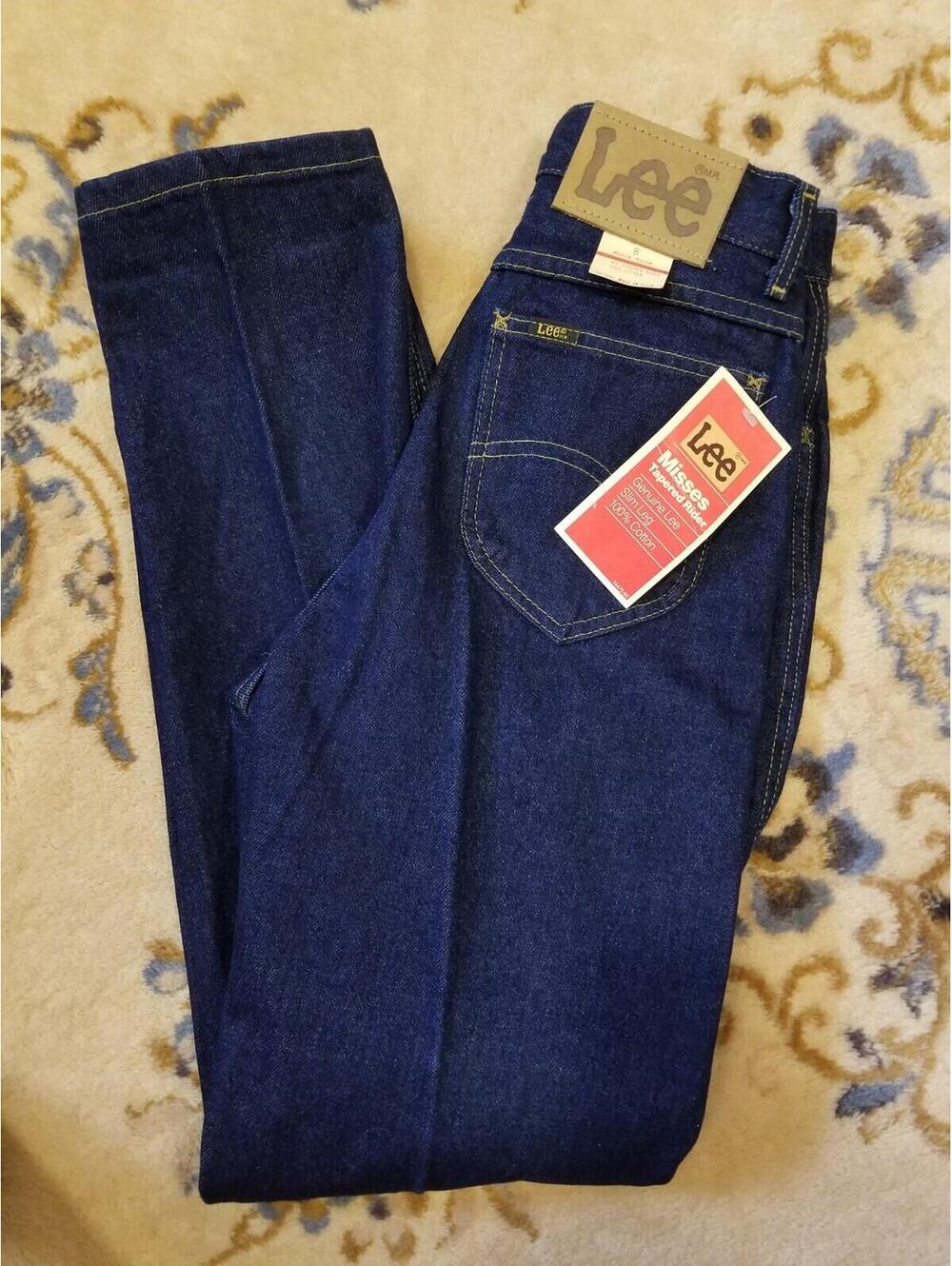 NWT Vtg Lee Riders Jeans Womens Size 8 Medium Misses Relaxed Tapered Dark USA 26
